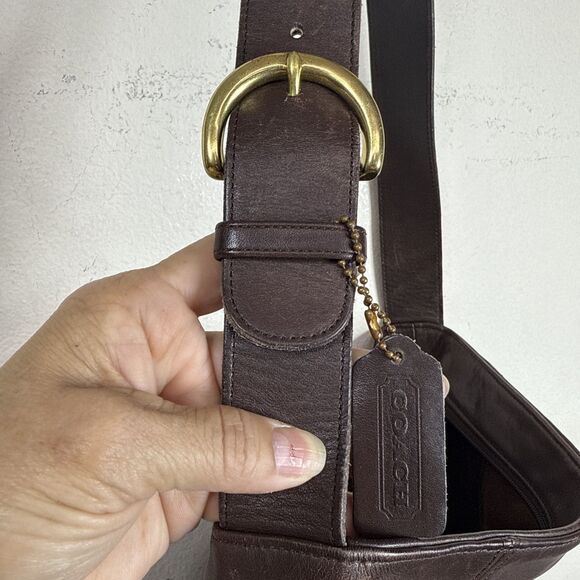 (B7) Coach Vintage Large Capacity Old Shoulder Bag All Leather Brown,N# D7C-4169 - Picture 9 of 15